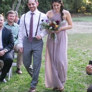 LULUS AIR OF ROMANCE TAUPE MAXI DRESS